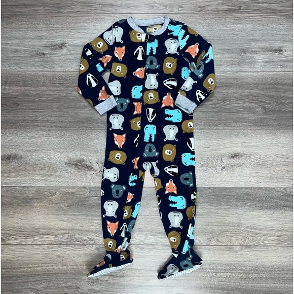 Carter’s Fleece Footed Pajama’s 4T Animals Navy Blue - Picture 11 of 11